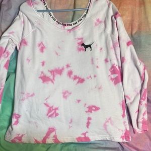 Pink long sleeve tie dye
